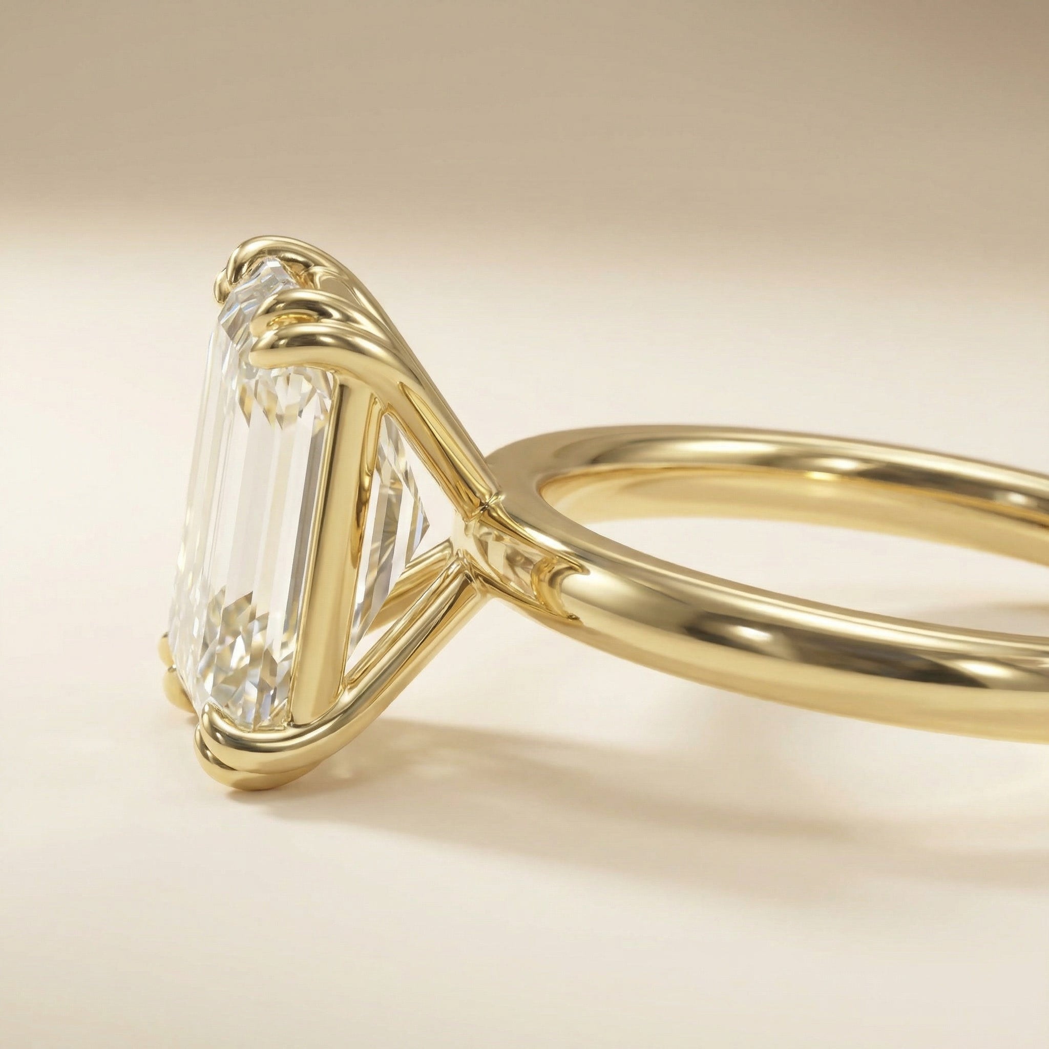 AETERNA RING, EMERALD-CUT MOISSANITE