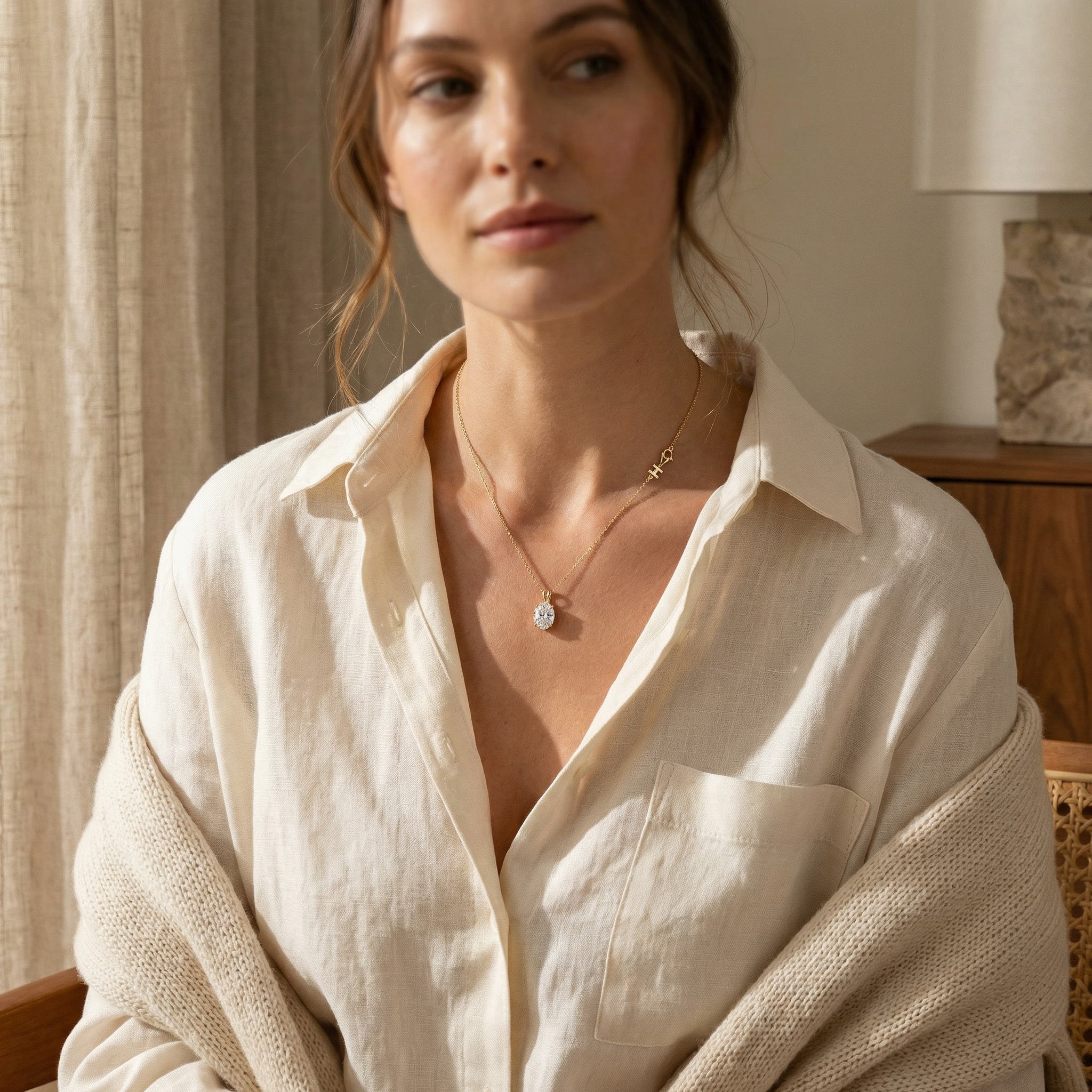 SOLARIS PENDANT, MOISSANITE, MEDIUM MODEL