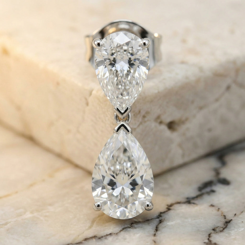 SOLARIS DROP EARRINGS, 4 LAB DIAMONDS