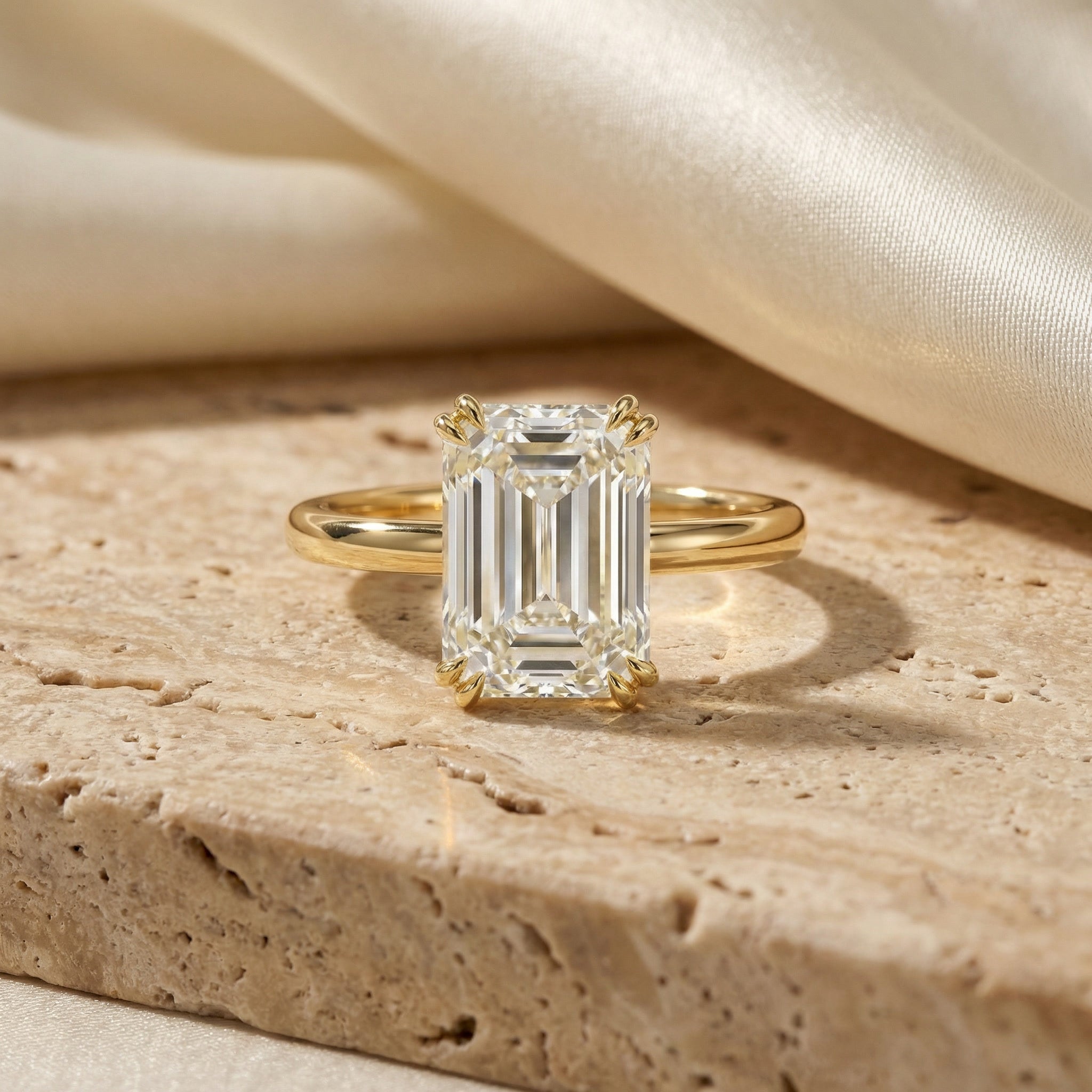 AETERNA RING, EMERALD-CUT MOISSANITE