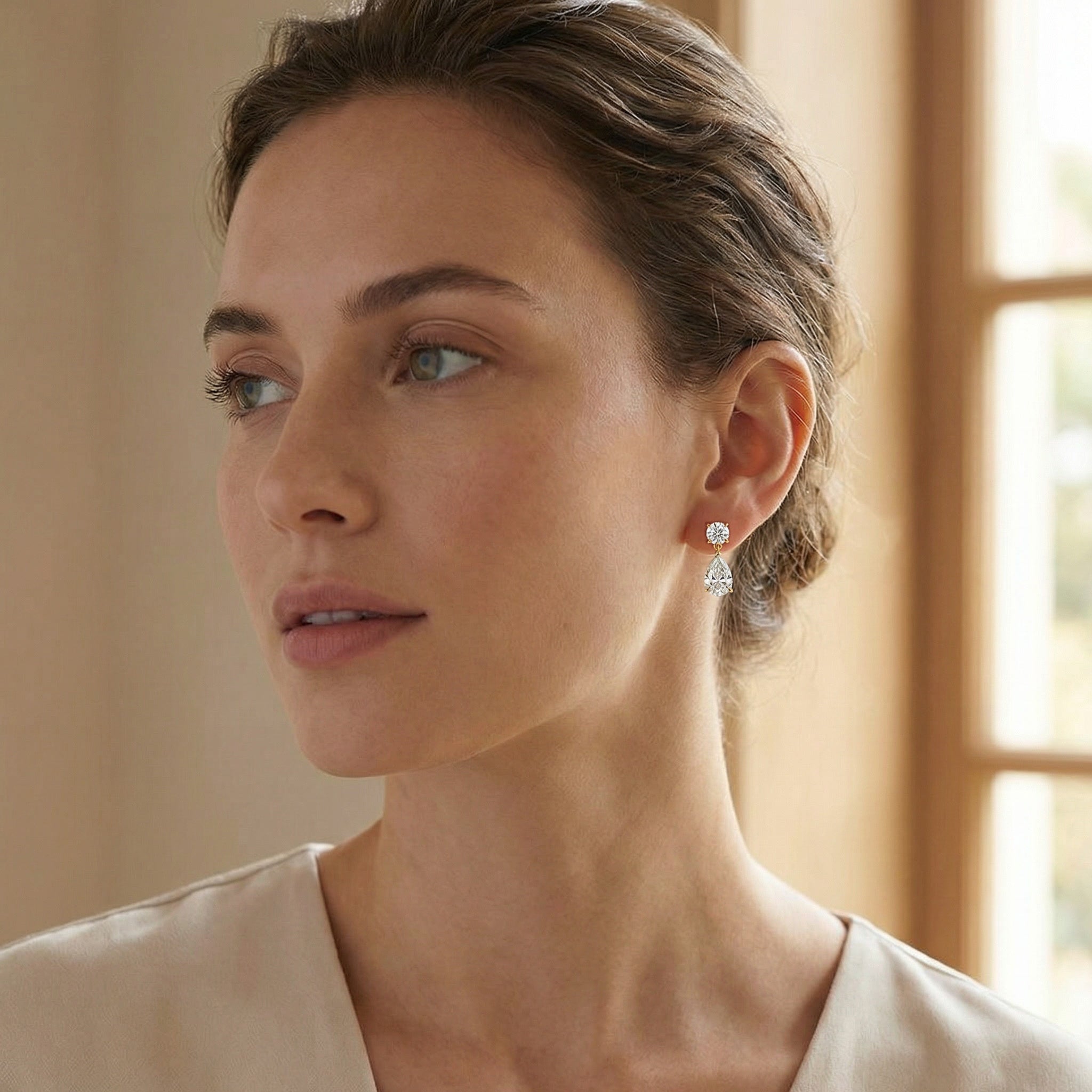 SOLARIS DROP EARRINGS, 4 DIAMONDS