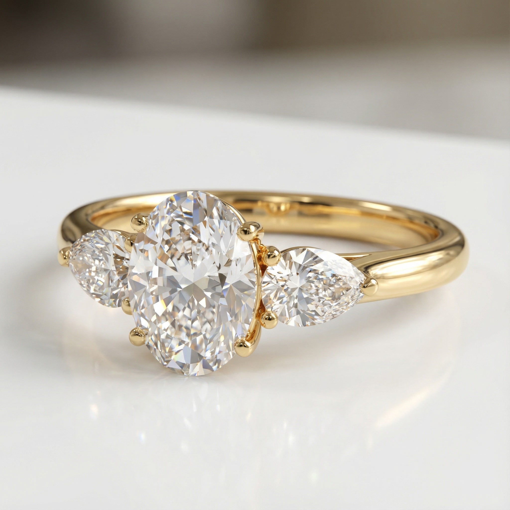 AETERNA RING, OVAL-CUT MOISSANITE, PAVÉ