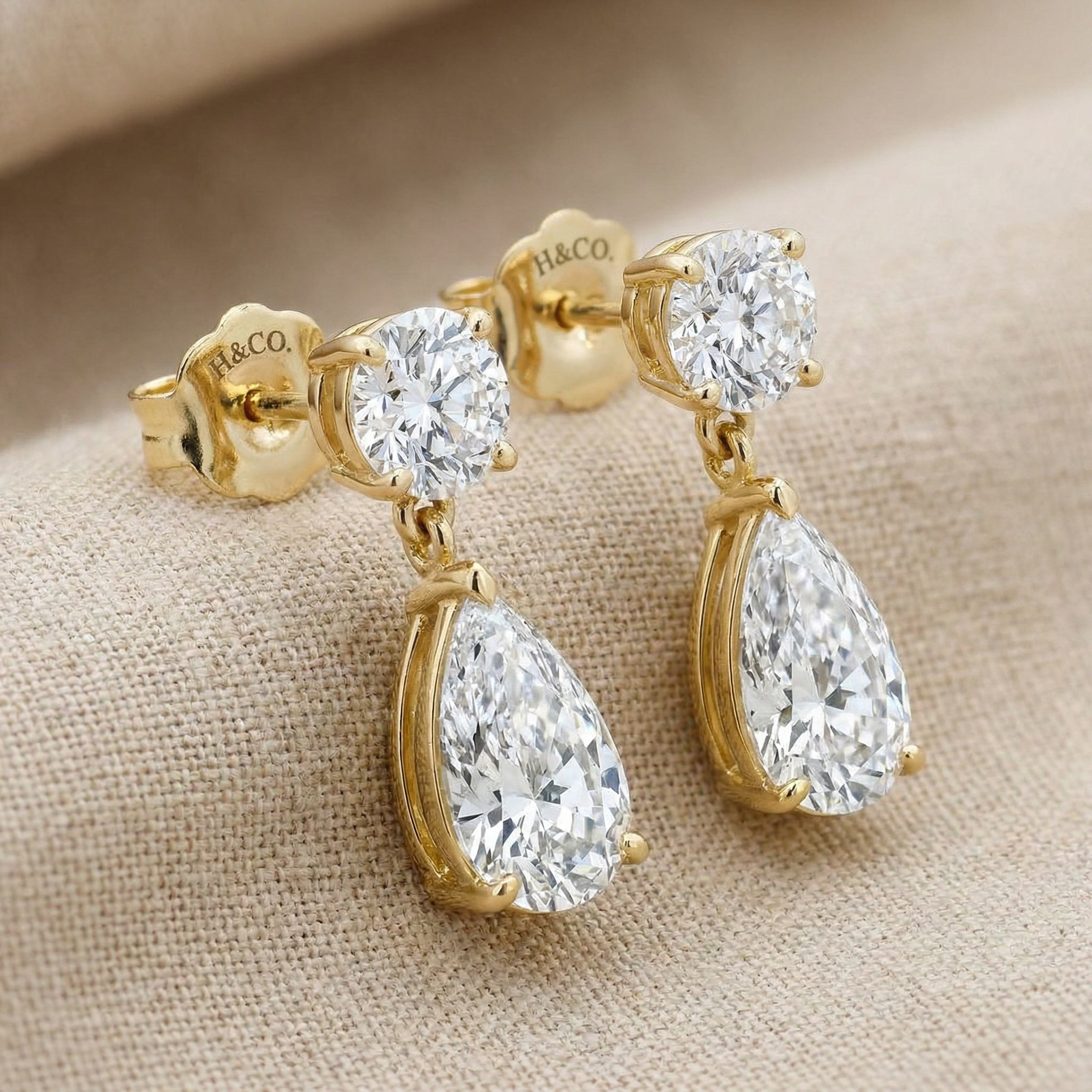 SOLARIS DROP EARRINGS, 4 DIAMONDS
