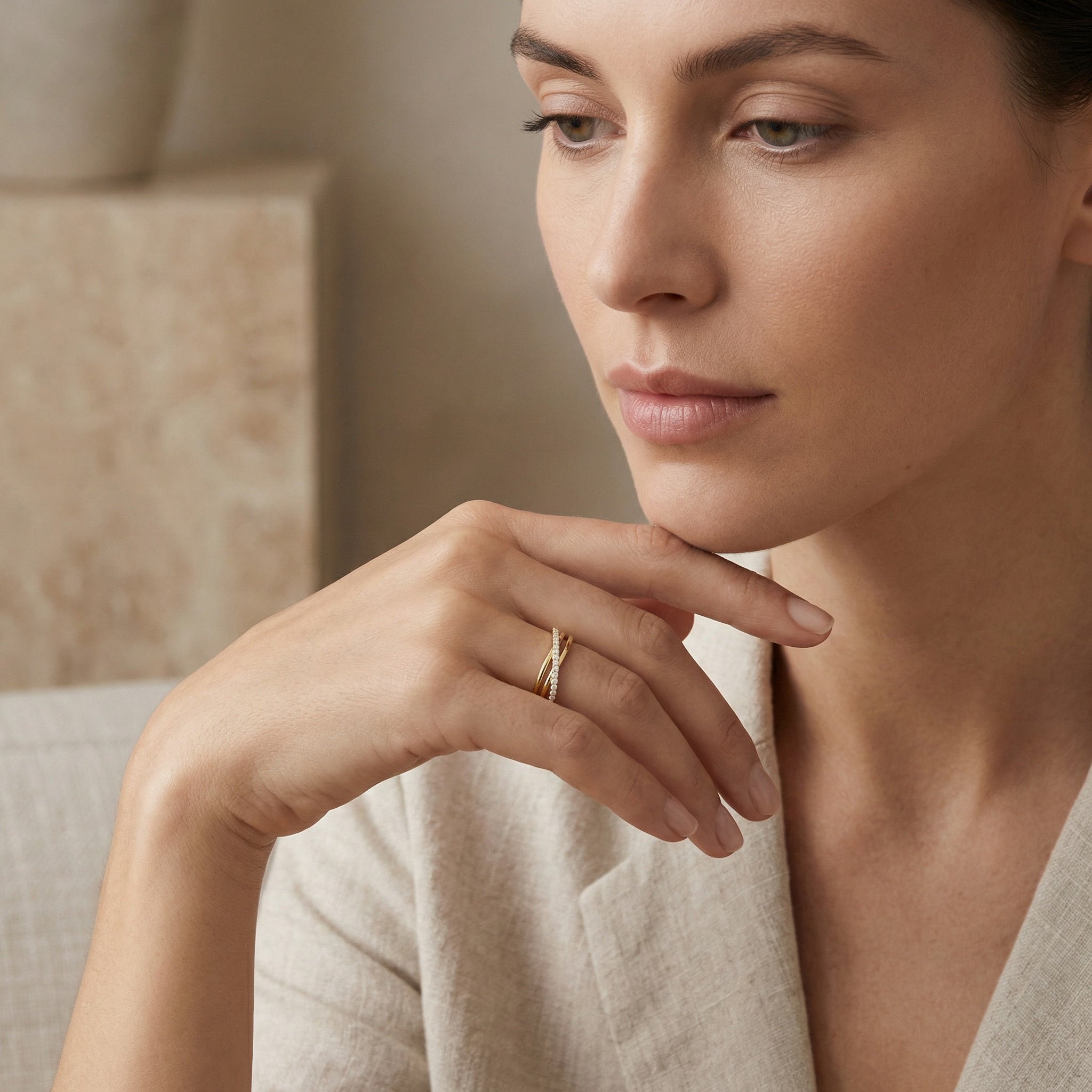 LUMINA TRIUM RING, PAVÉ