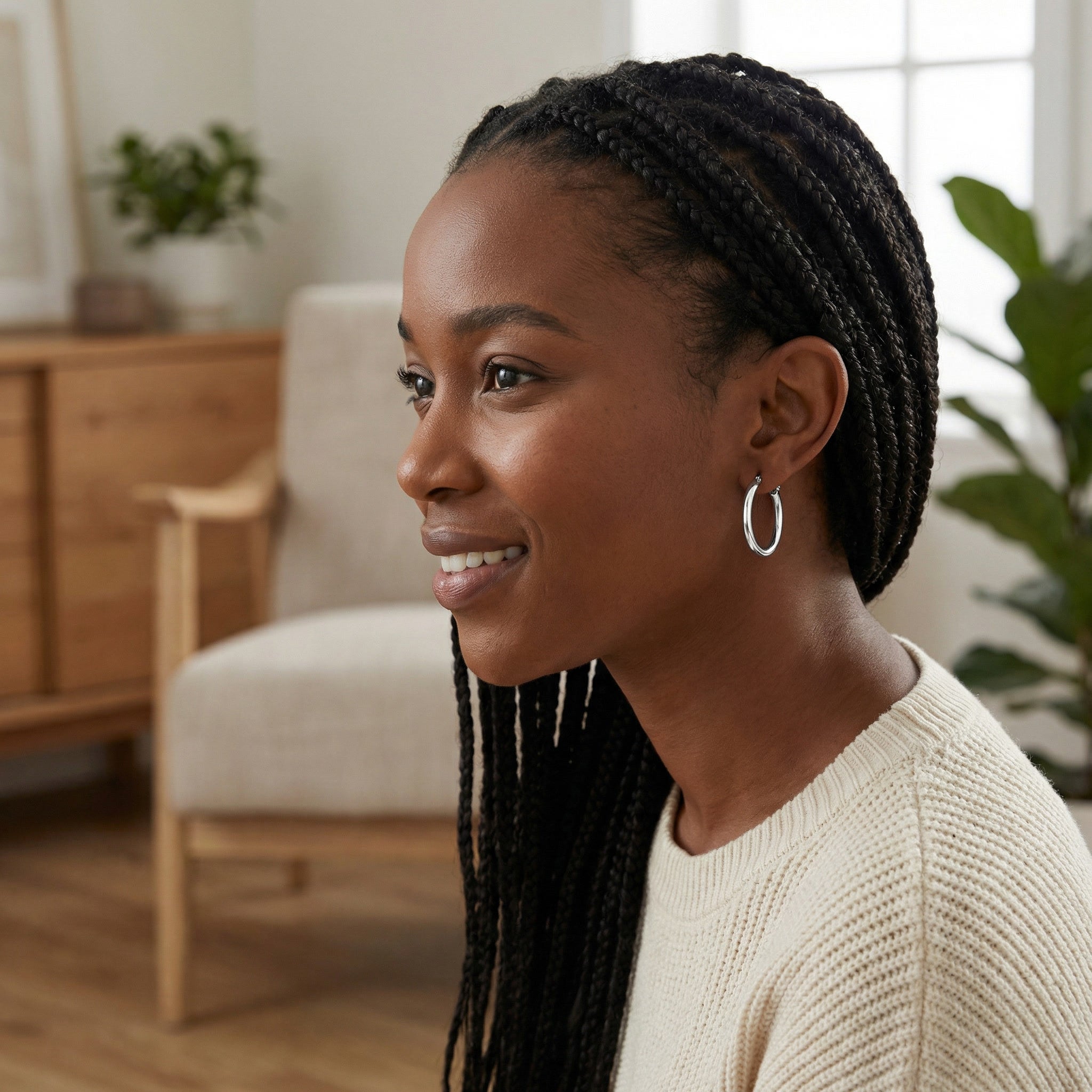 PURUS ALBA EARRINGS, CLASSIC HOOP