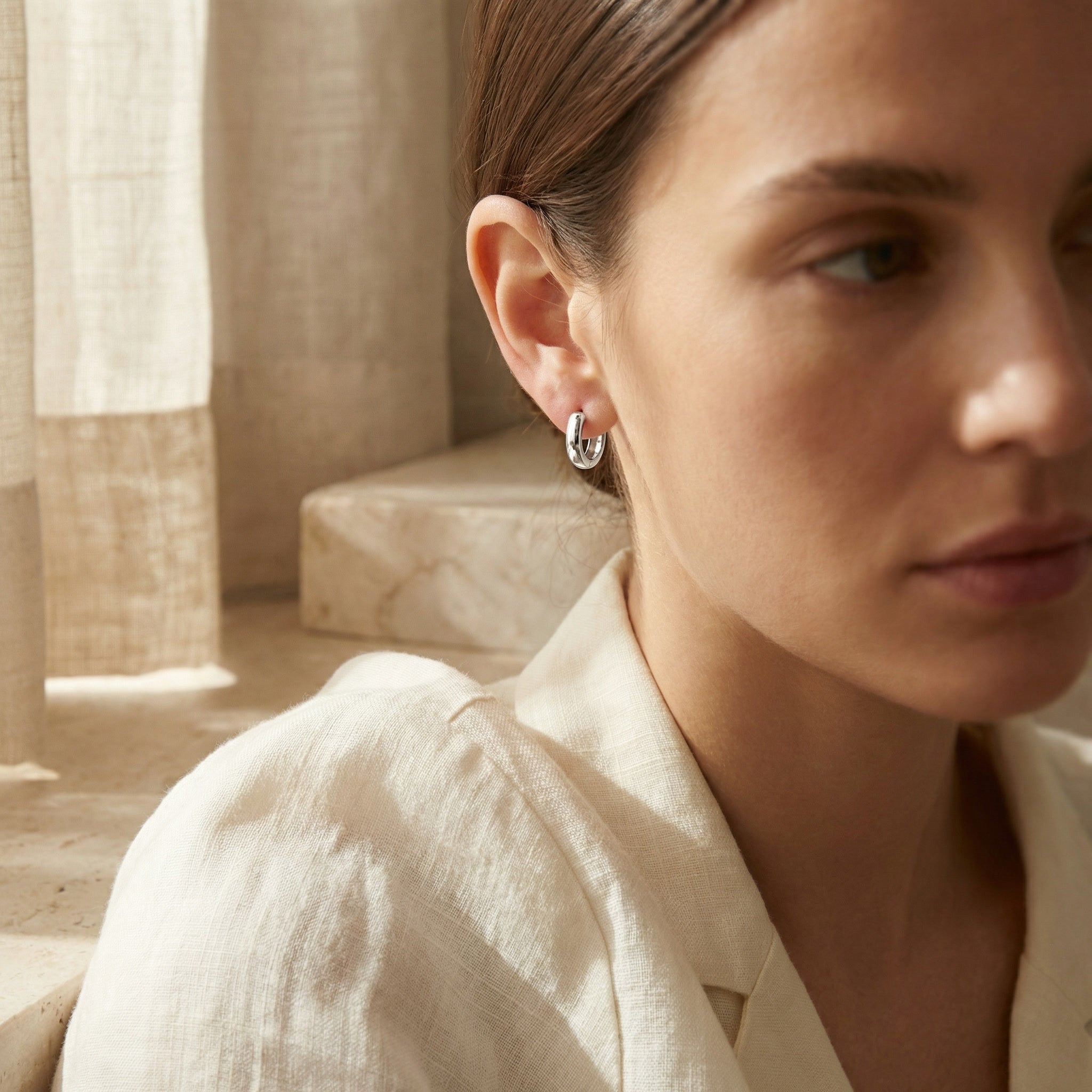 PURUS ALBA LUXE EARRINGS, 3.2MM WIDTH