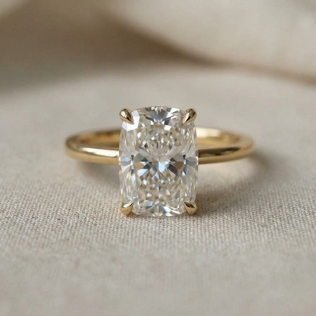 AETERNA RING, ELONGATED CUSHION-CUT MOISSANITE