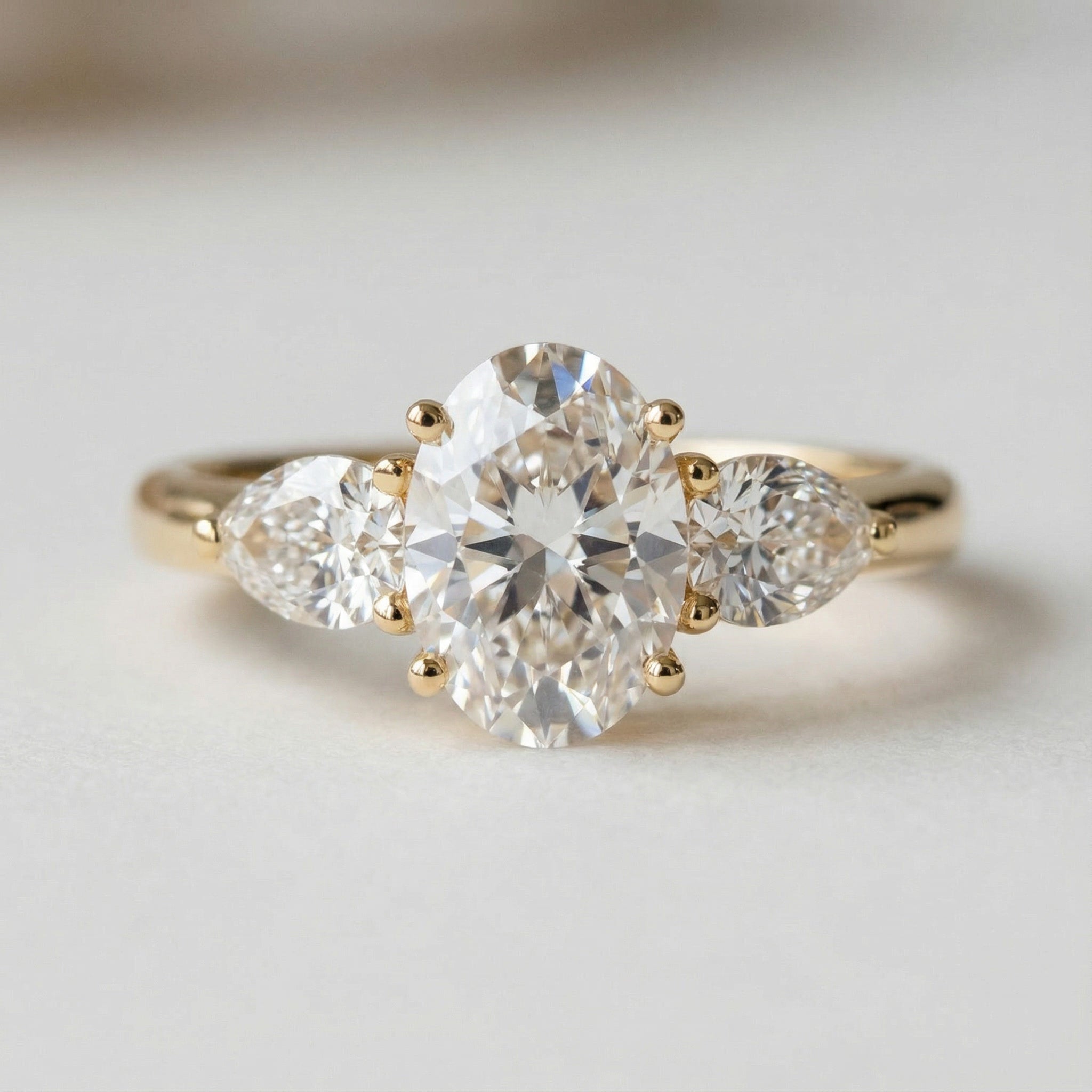 AETERNA RING, OVAL-CUT MOISSANITE, PAVÉ