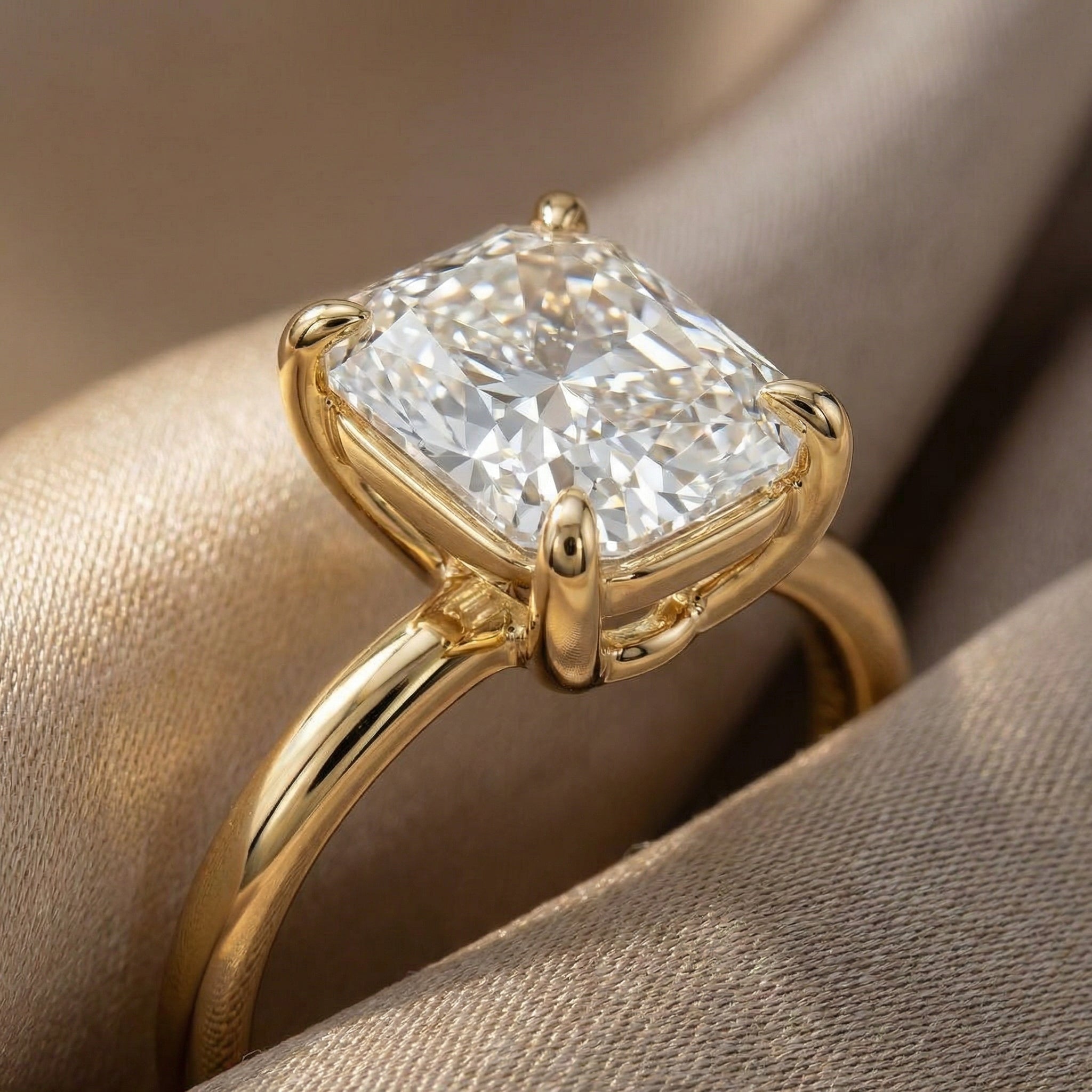 AETERNA RING, ELONGATED CUSHION-CUT MOISSANITE