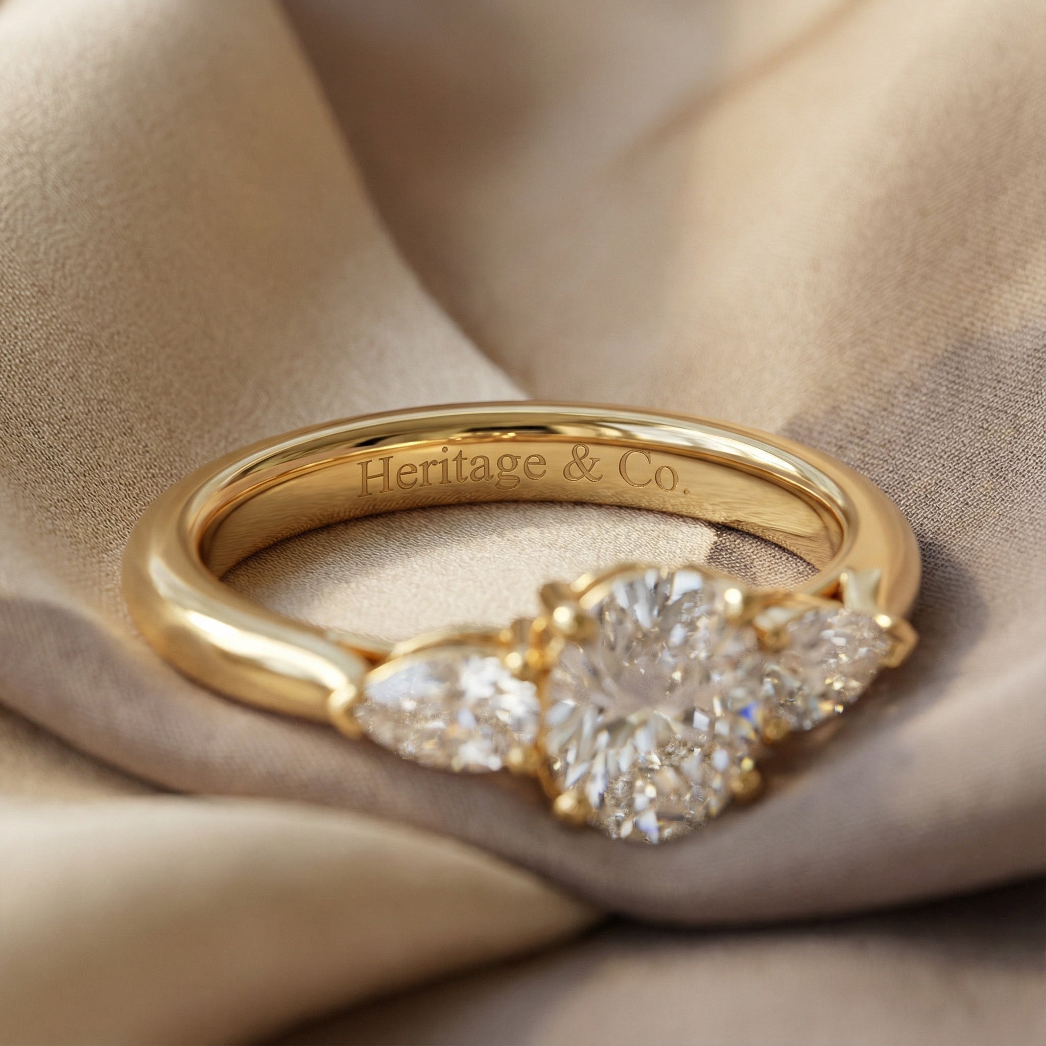 AETERNA RING, OVAL-CUT MOISSANITE, PAVÉ