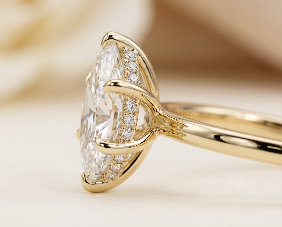 AETERNA RING, MARQUISE-CUT MOISSANITE