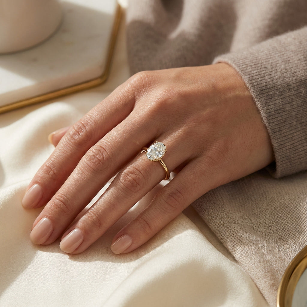 AETERNA RING, OVAL-CUT MOISSANITE