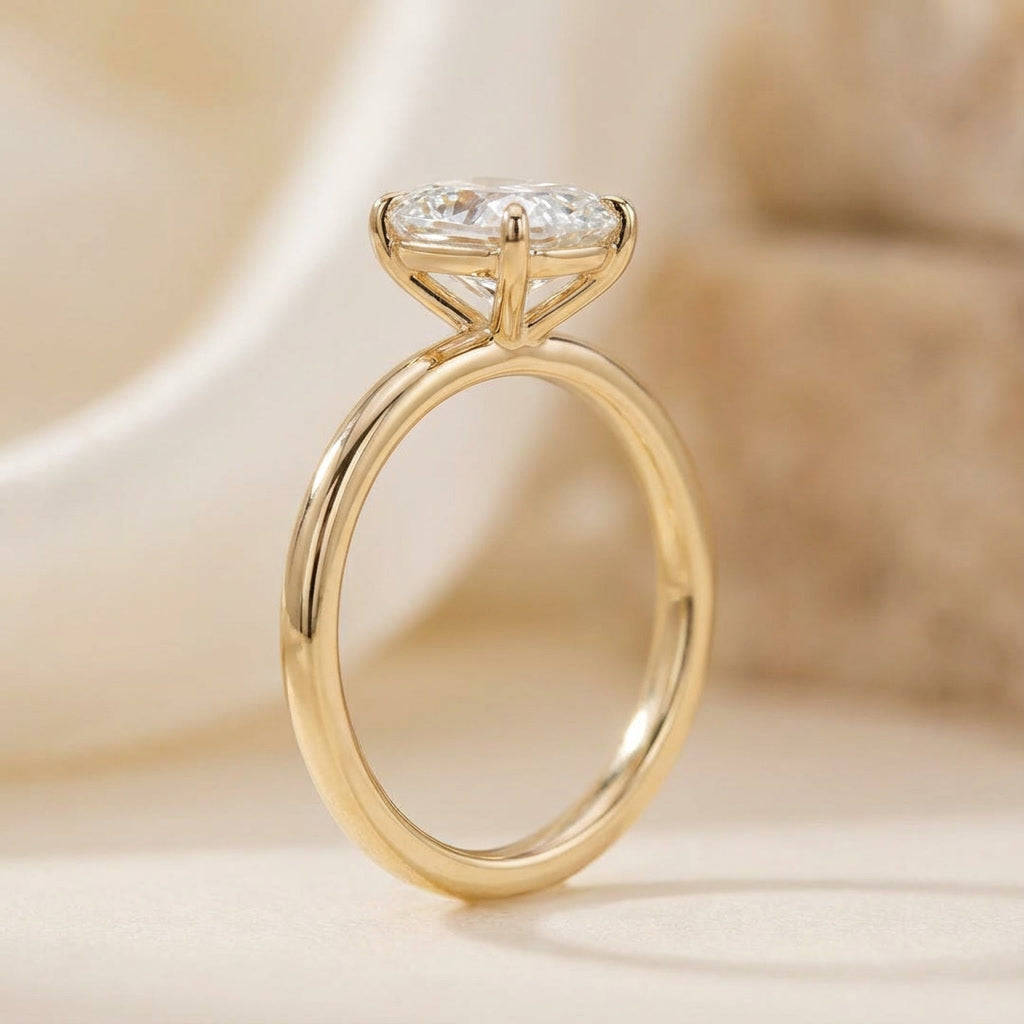 AETERNA RING, ELONGATED CUSHION-CUT MOISSANITE