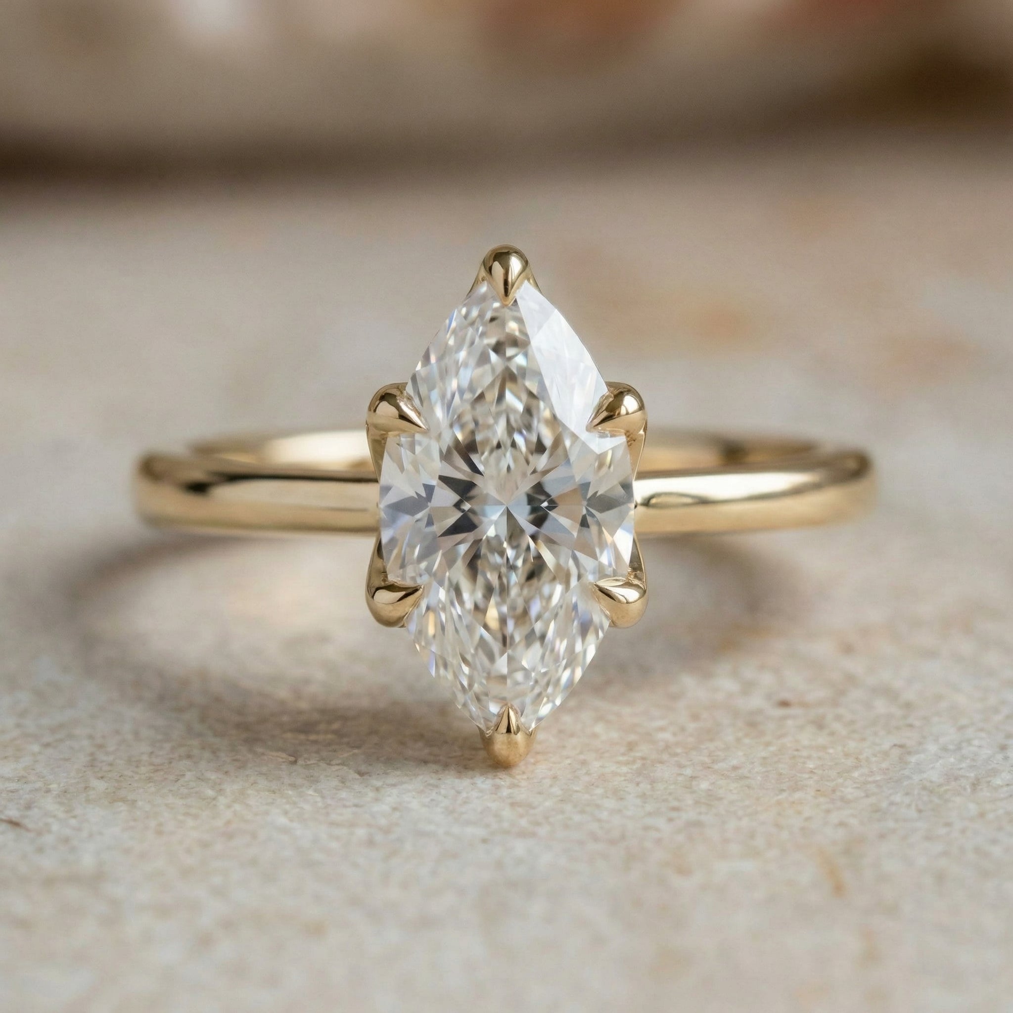 AETERNA RING, MARQUISE-CUT MOISSANITE