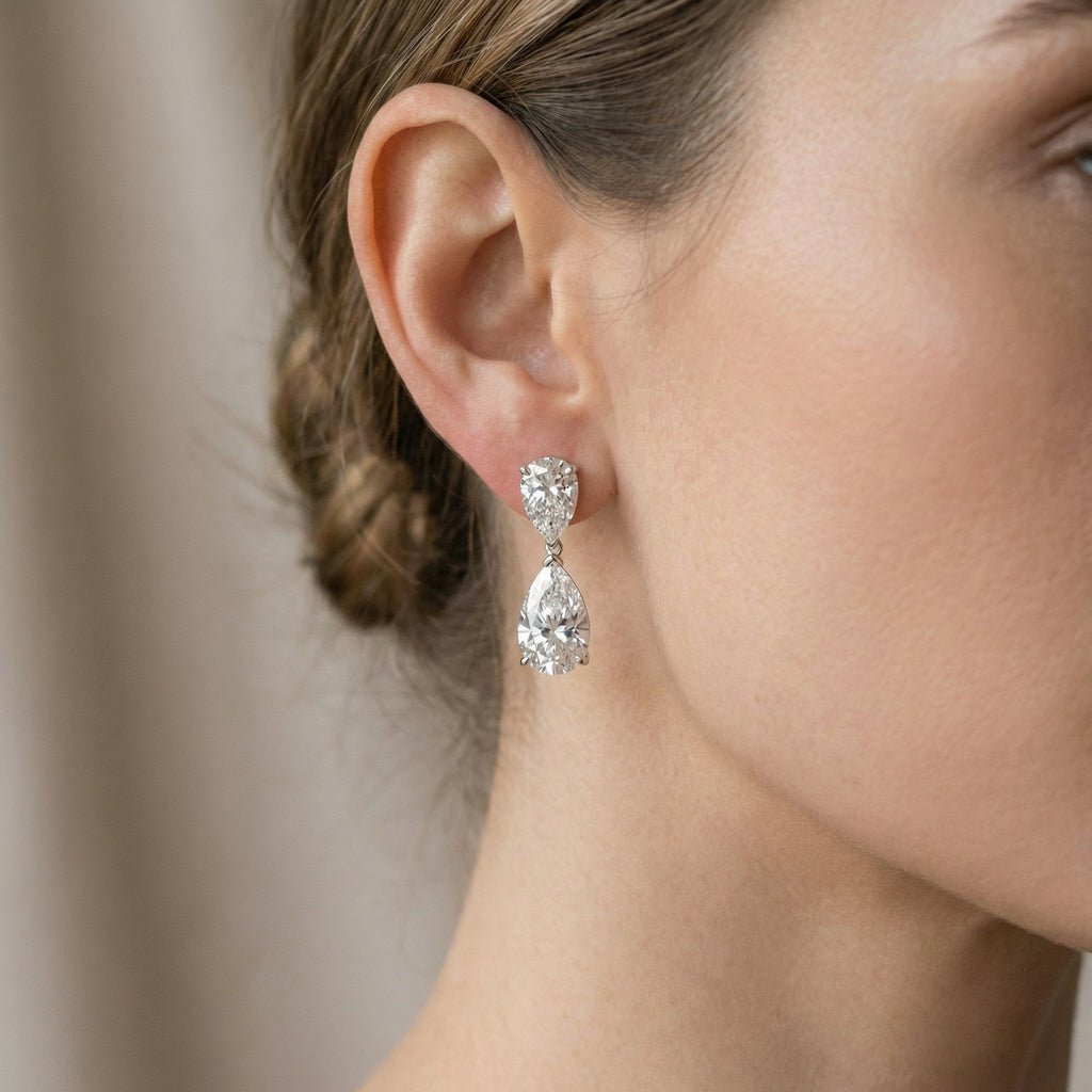 SOLARIS DROP EARRINGS, 4 LAB DIAMONDS