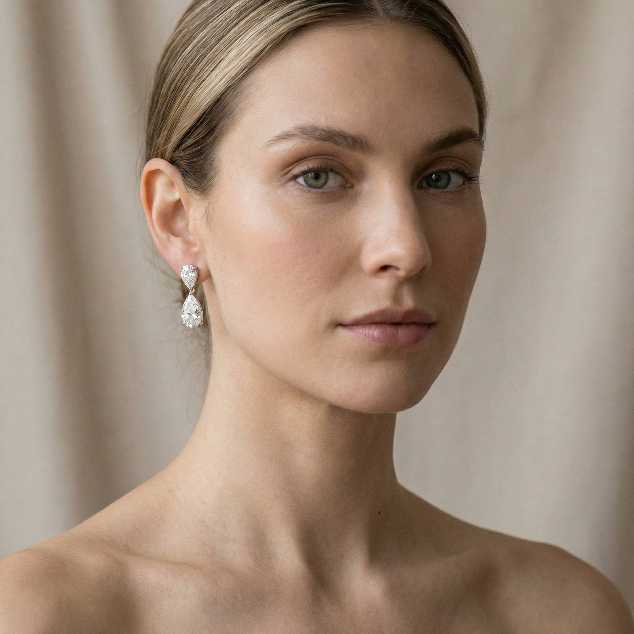 SOLARIS DROP EARRINGS, 4 LAB DIAMONDS